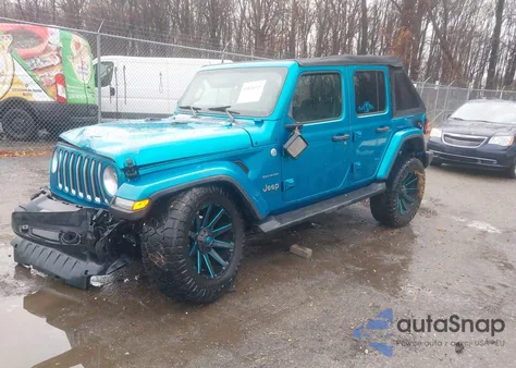 2020 Jeep Wrangler Unlimited Sahara 4X4 из США, поврежденный, VIN 1C4HJXEN0LW283787